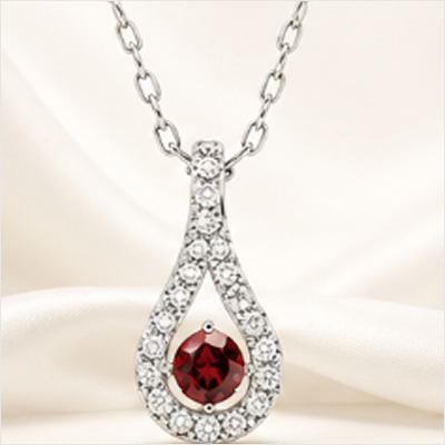 Ruby halo necklace